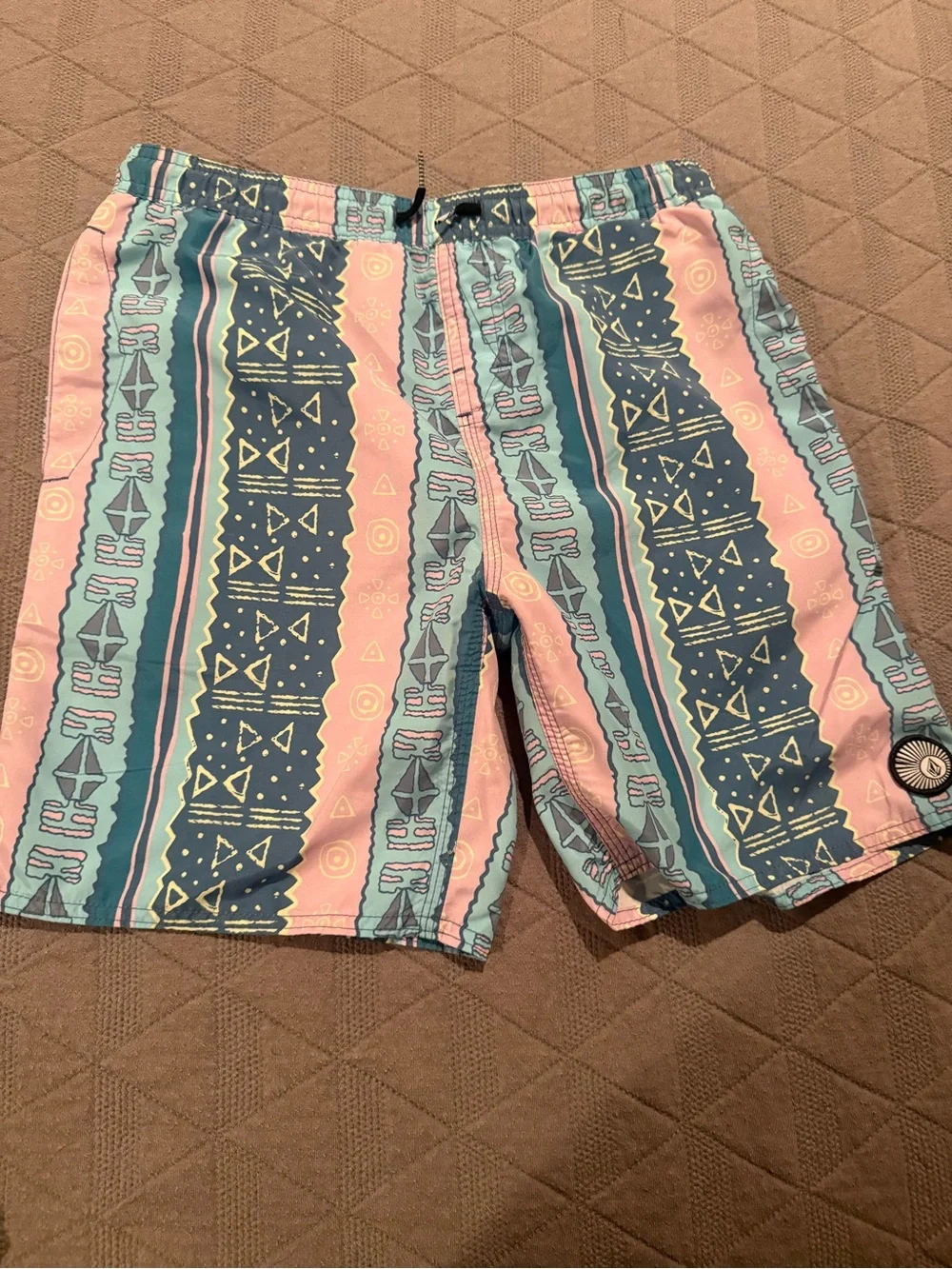 Volcom Boys Geometric Stripe Swim Shorts